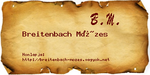 Breitenbach Mózes névjegykártya